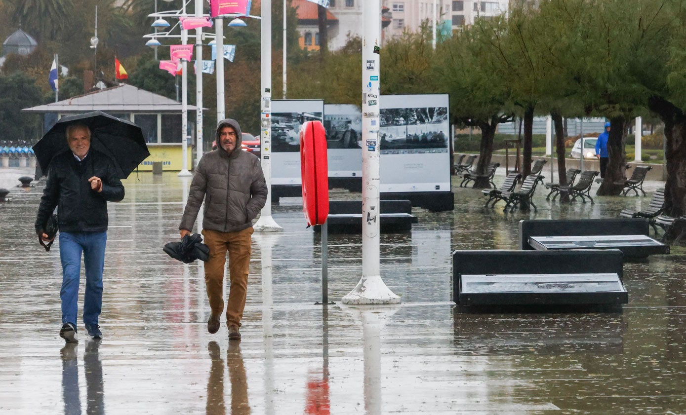 El temporal ha provocado numerosas incidencias en toda la región. En Santander, el viento ha derribado las imágenes de la exposición fotográfica de Jesús Sánchez, chef del Cenador de Amós, en el Paseo Marítimo.