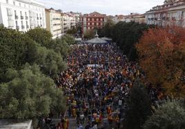 Imagen de la plaza de Pombo antes de las 12 del mediodía, hora de la concentración.