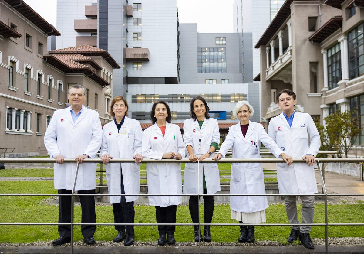 esde la izquierda, Jesús Artal, Lourdes López de Munaín, Carmen Fariñas, Virginia Martínez, María Dolores Acón y Ricardo Blanco.