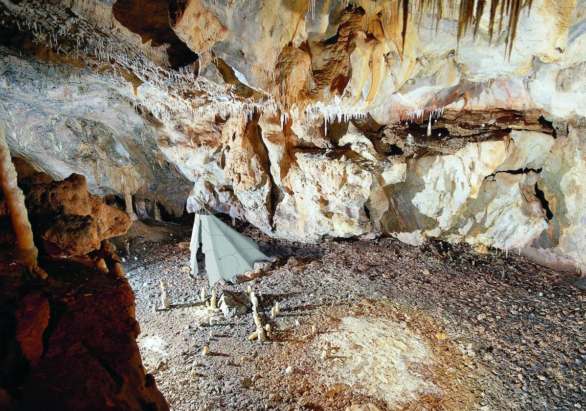 Reconstrucción hipotética del alzado de la cabaña paleolítica de La Garma