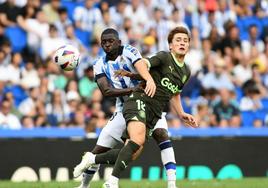 Pablo Torre, en un partido con el Girona ante la Real Sociedad.