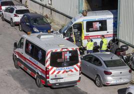 Ambulancias del servicio de transporte sanitario programado.