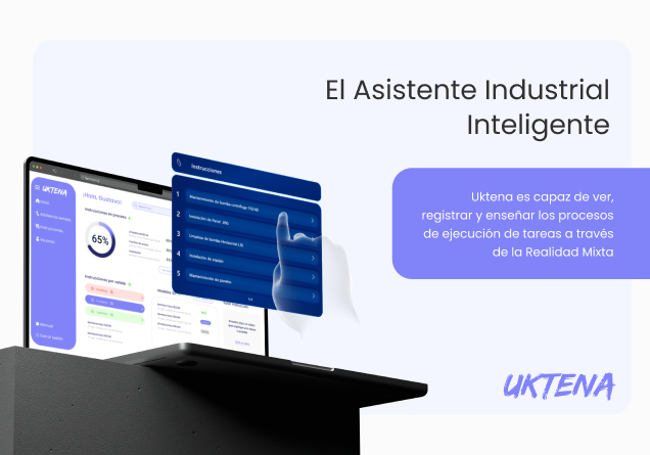 Visión de la aplicación de Uktena y el asistente en gafas de realidad mixta.