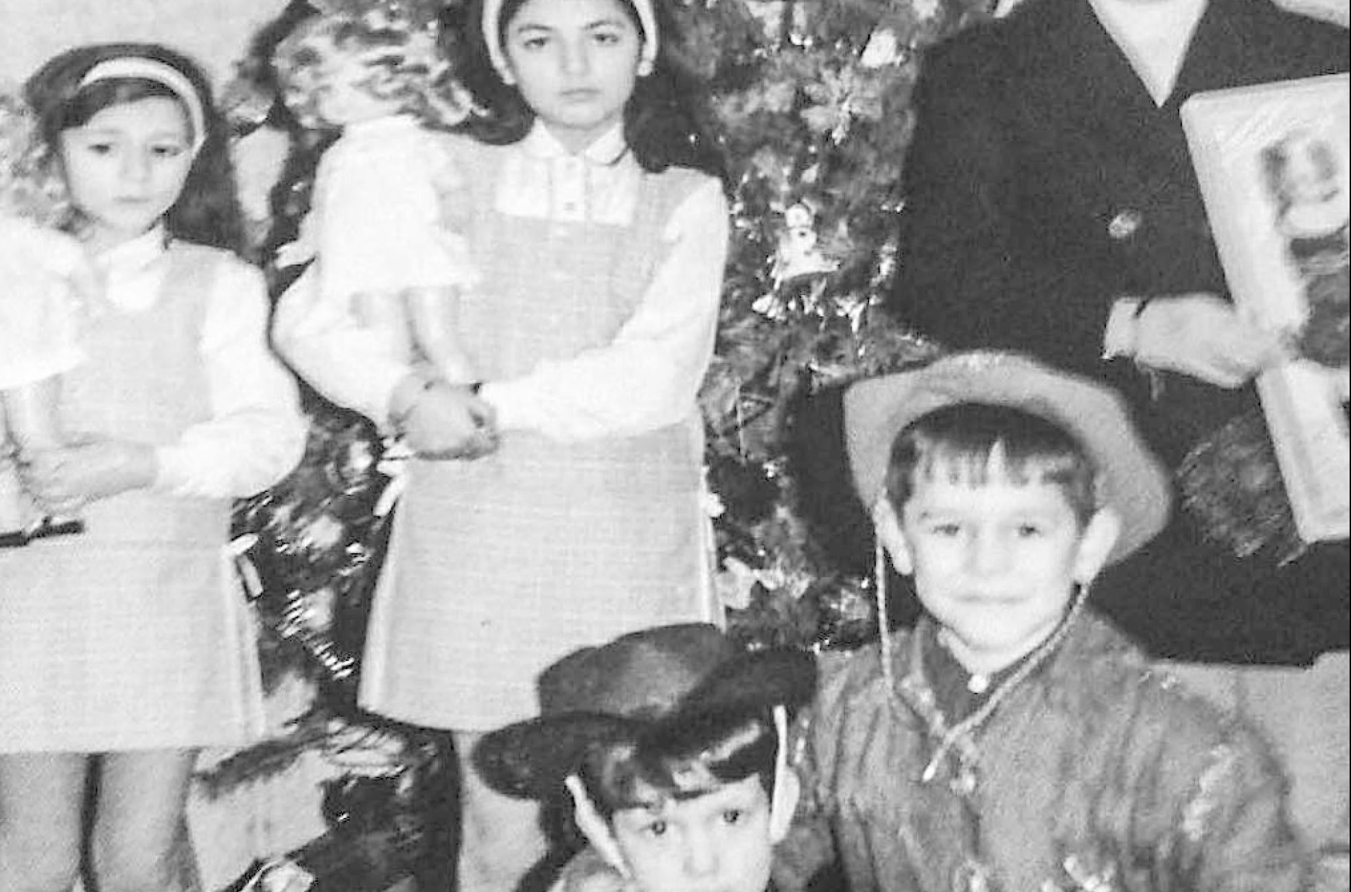 Fotografía de la familia Celada el día de Reyes a mediados de los años sesenta.