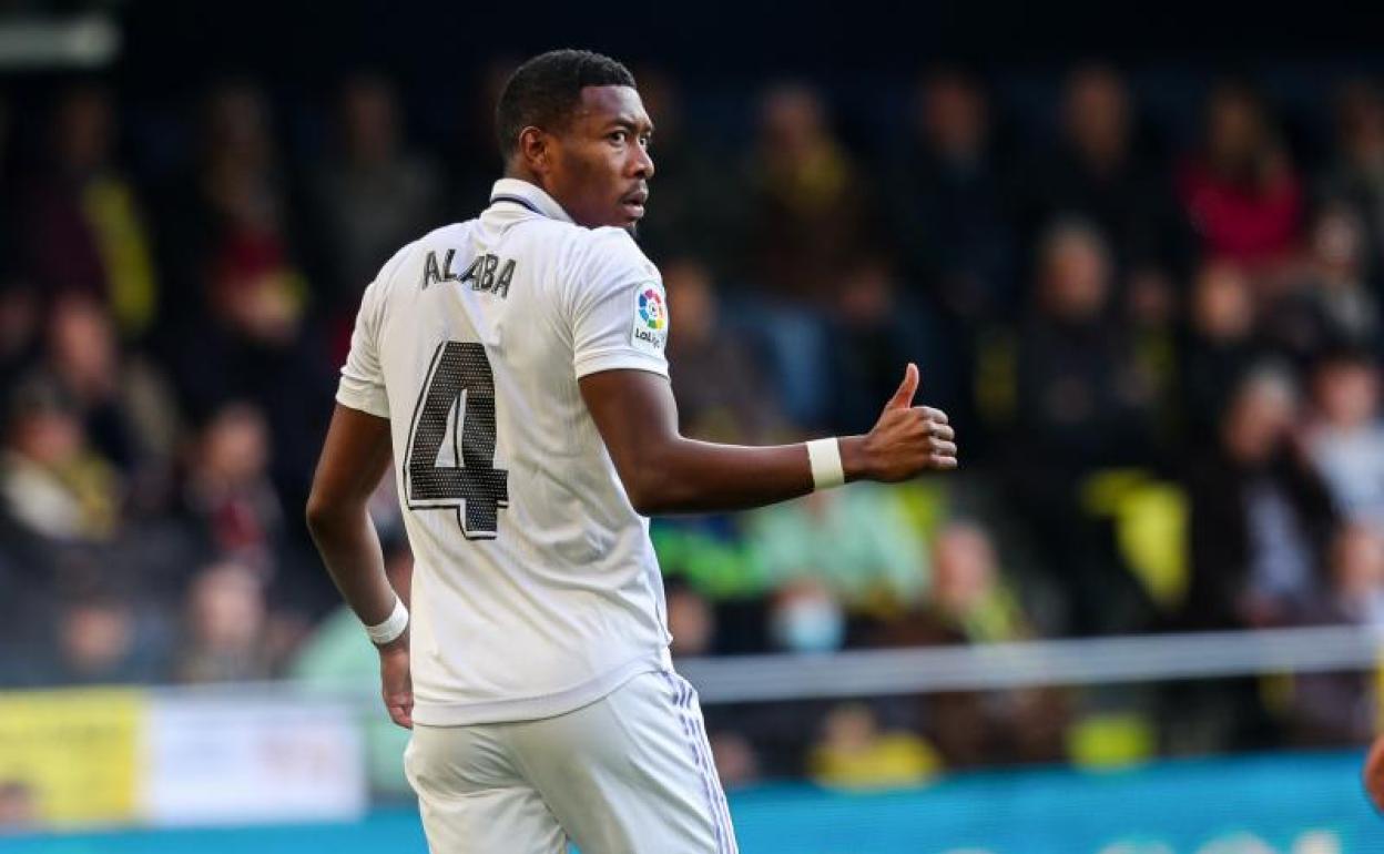 David Alaba, durante el partido de Liga que midió el sábado al Real Madrid con el Villarreal. 