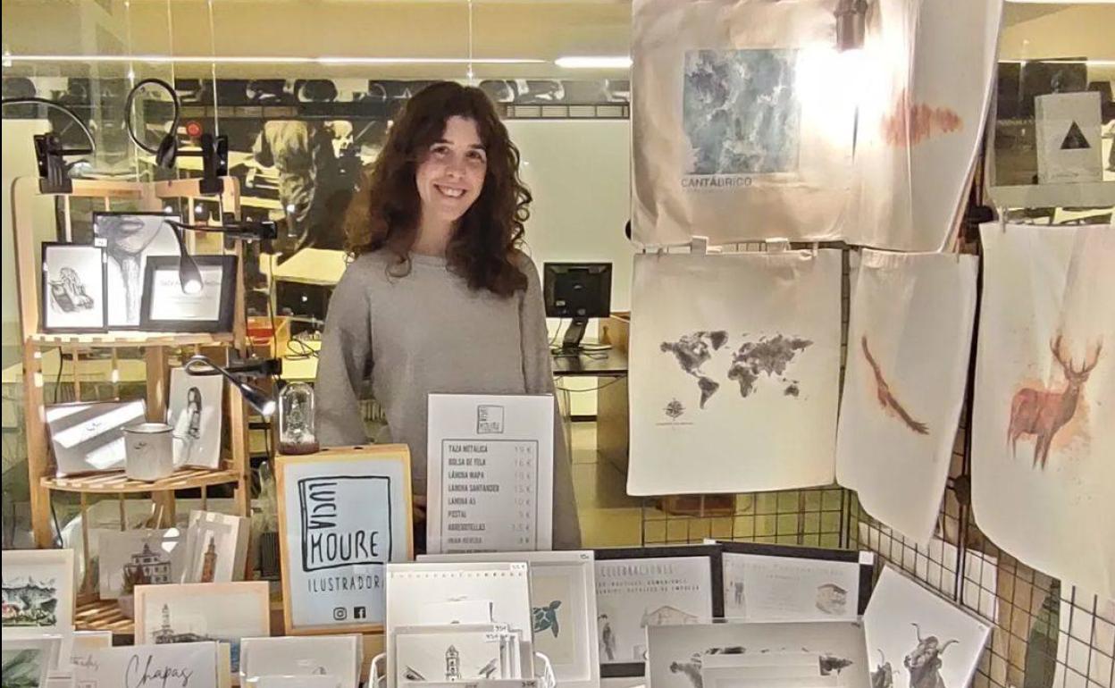 Lucía Moure durante uno de los markets en los que ha participado esta Navidad.