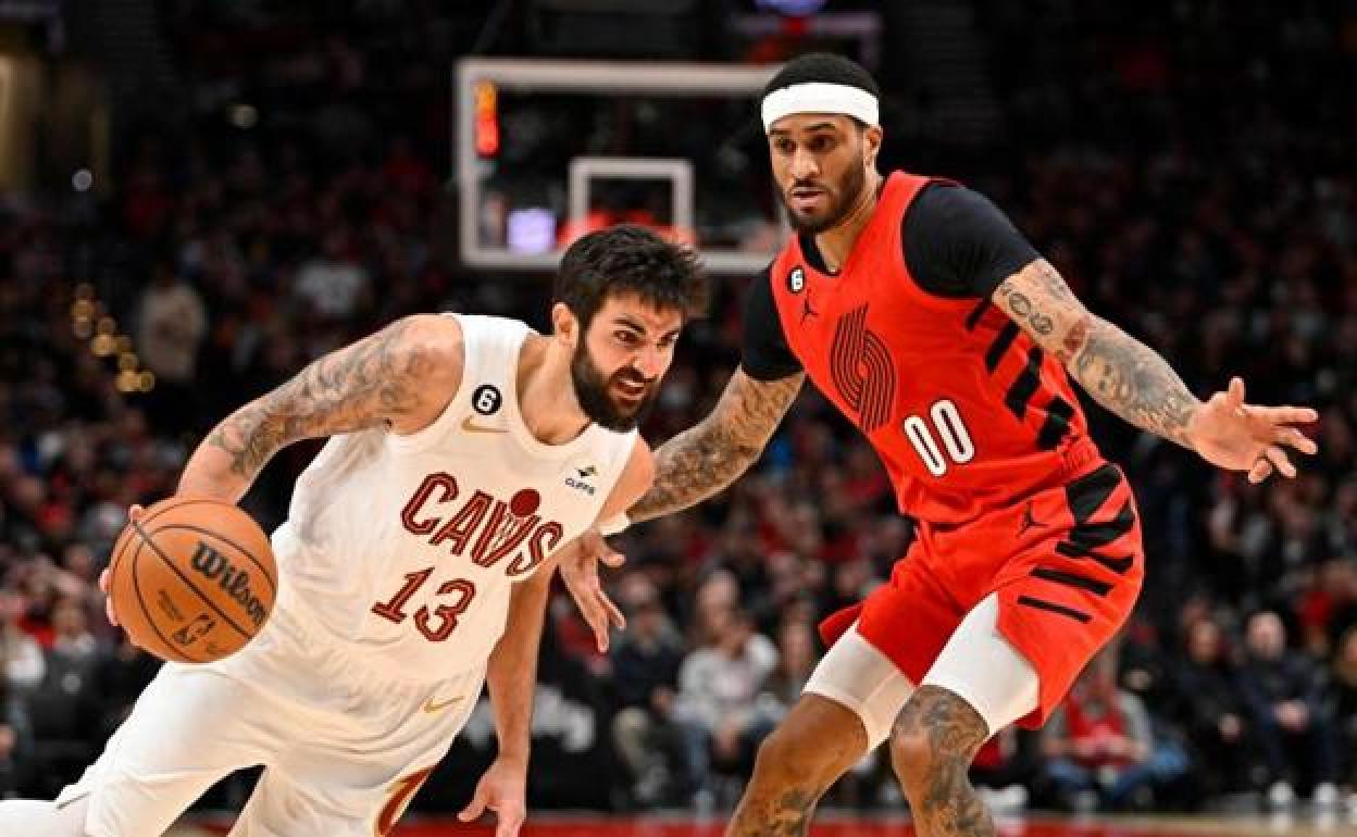 Ricky Rubio, durante el Cleveland Cavaliers-Portland Trail Blazers.