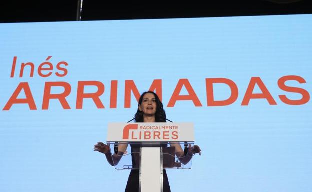 La ya expresidenta de Ciudadanos, Inés Arrimadas, en la VI asamblea de los liberales 