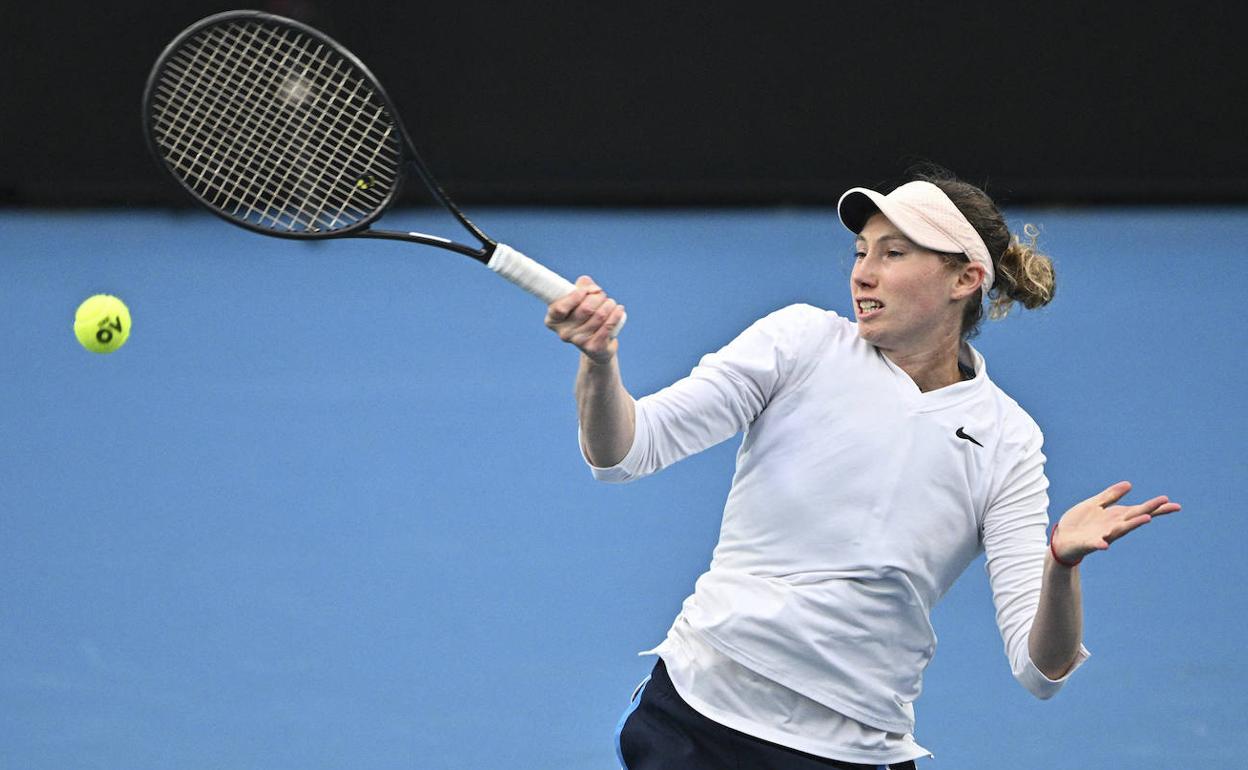 Cristina Bucsa, durante el Open de Australia.