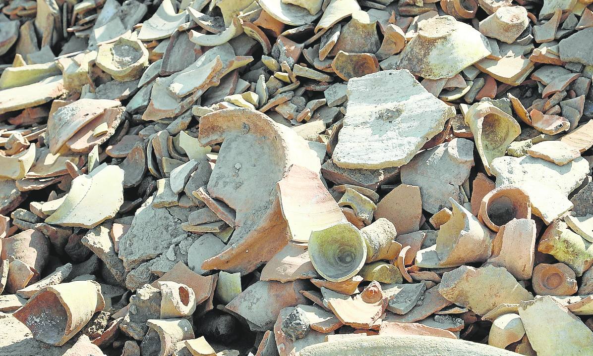 Piezas utilizadas en la taberna y encontradas en la excavación.