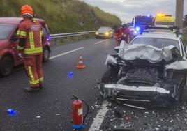 Estado en el que quedó el coche implicado en el accidente.