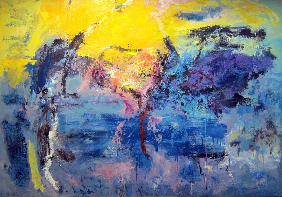 'Etang', óleo sobre yute, 150x210 cm.