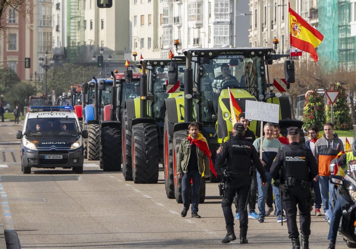 Imagen de la tractorada de la semana pasada, en las calles de Santander.