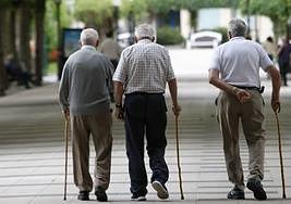 Mayores pasean por la Avenida de España, en Torrelavega, en una imagen de archivo.