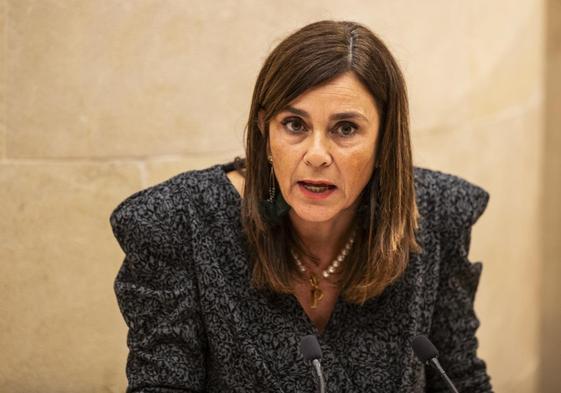 La diputada y vicesecretaria del PRC Paula Fernández Viaña, en la tribuna del Parlamento