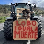 Los tractores también colapsan el tráfico en Colindres