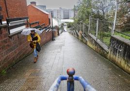 La calle Mimosa, donde se instalará el itinerario mecánico entre Valdecilla y Herrera Oria.