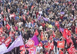 Concentración por el día de la Mujer Trabajadora de 2018.