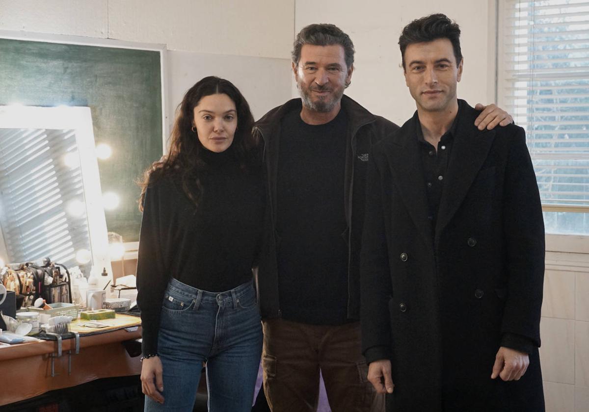 Ana Rujas, Julio Medem y Javier Rey, al inicio del rodaje.