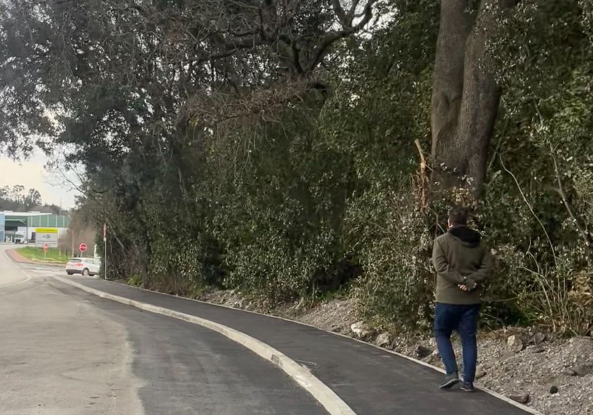 Carril peatonal ejecutado en Gajano.