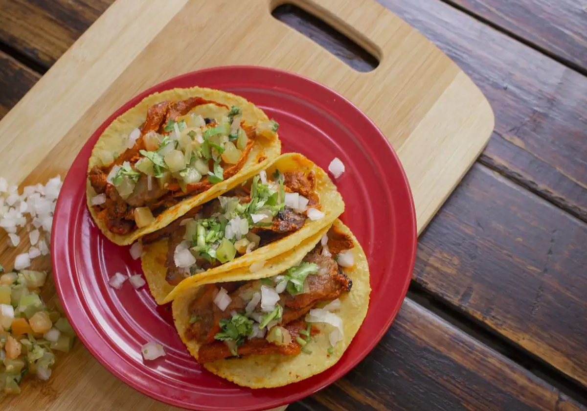 Tacos de pollo y verduritas.