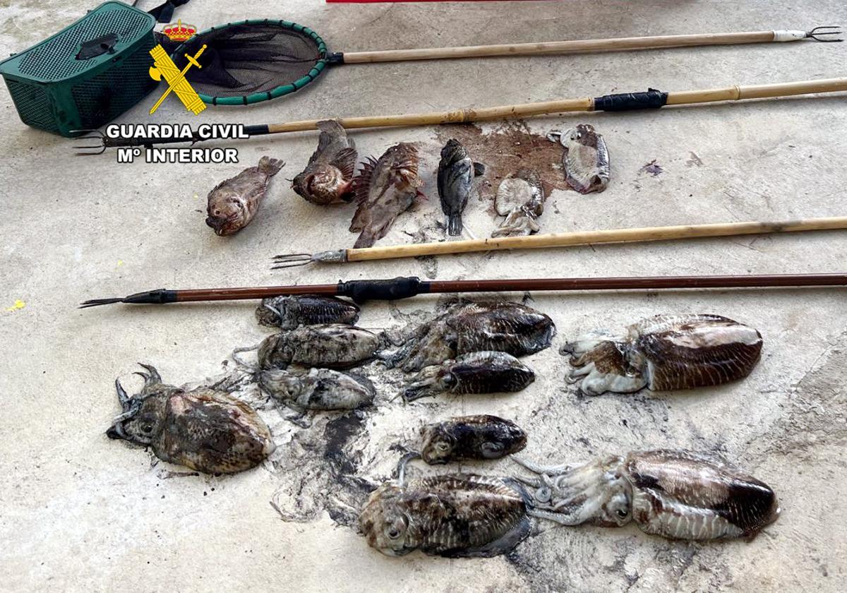 Cachones, cabrachos y utensilios utilizados para su pesca.