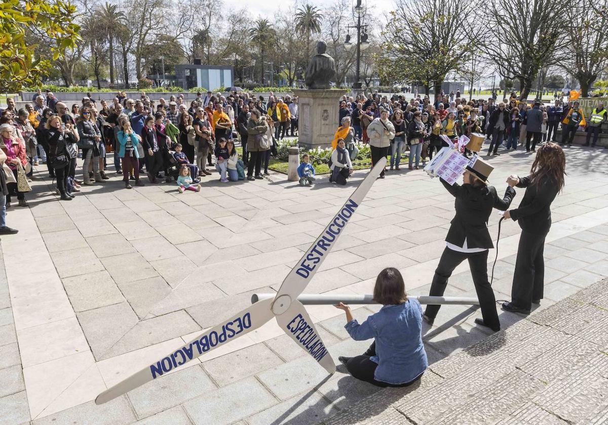 Protesta contra los eólicos