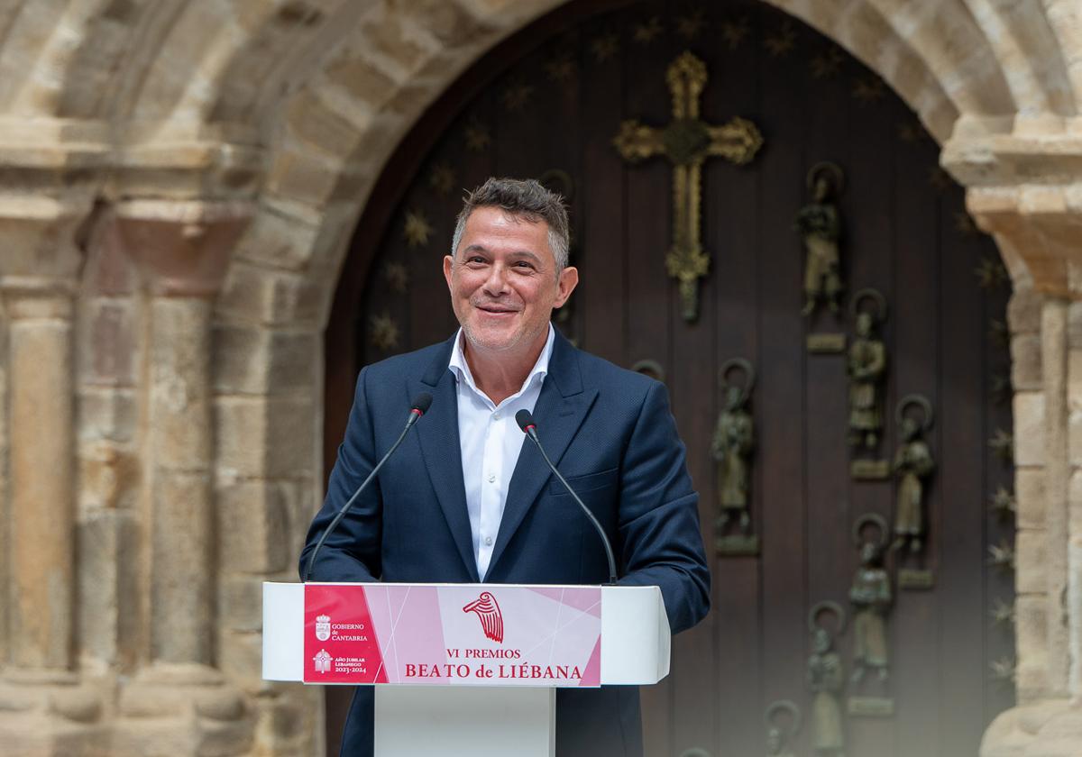 Alejandro Sanz, durante su discurso, tras recibir el premio.