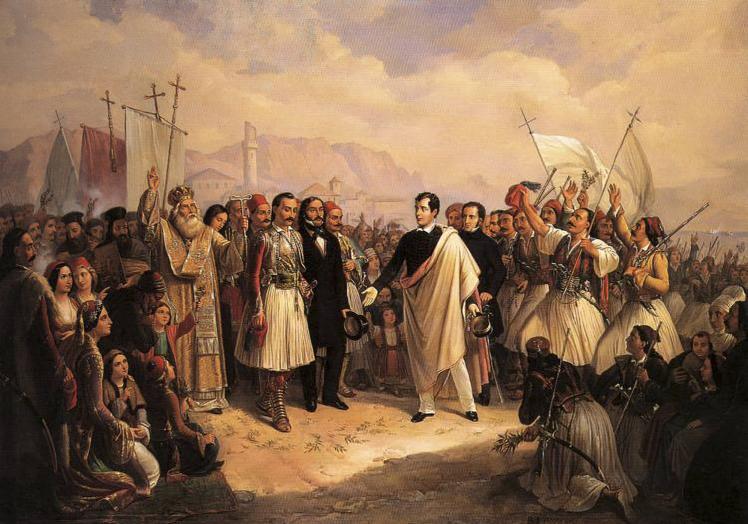 La recepción de Lord Byron en Missolonghi es una pintura al óleo creada por Theodoros Vryzakis en 1861. Se exhibe en la Galería Nacional de Atenas.