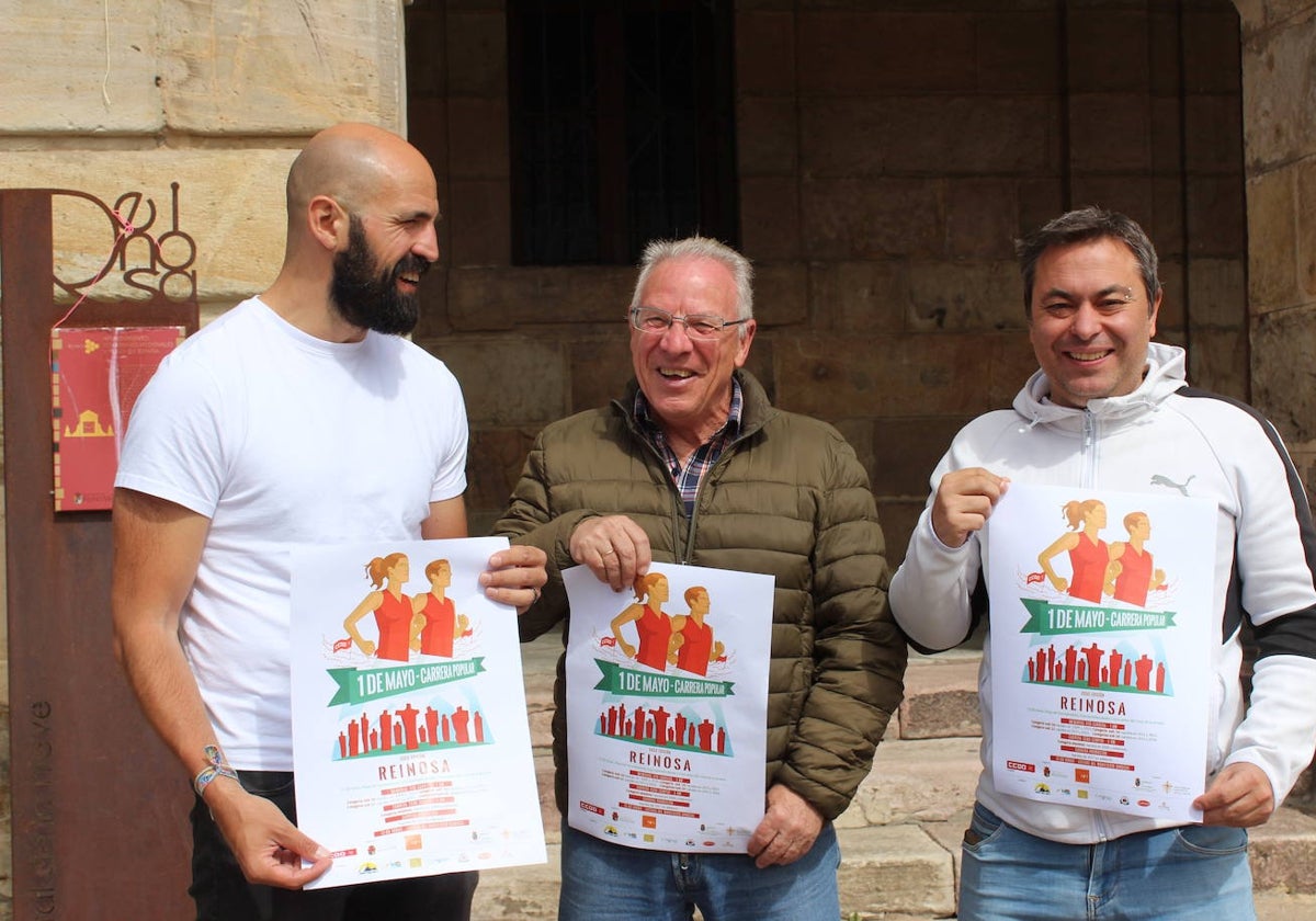 Los representantes de la organización, Daniel Santos (PRC), Carlos de Blas (CRR) y Álvaro Ruíz (CCOO).