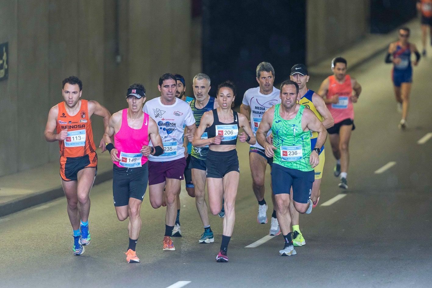 Noemí Peña (206) fue segunda en la clasificación femenina de la media maratón. 
