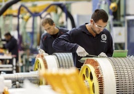 Trabajadores de la factoría de Siemens Gamesa de Reinosa.