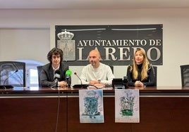 El organizador, Alejandro Revuelta; el alcalde, Miguel González; y la concejal de Cultura, Laura Recio e la presentación del festival.