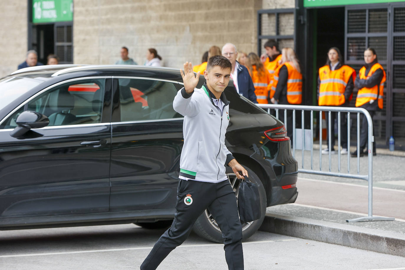 Mario García, a su llegada al estadio.