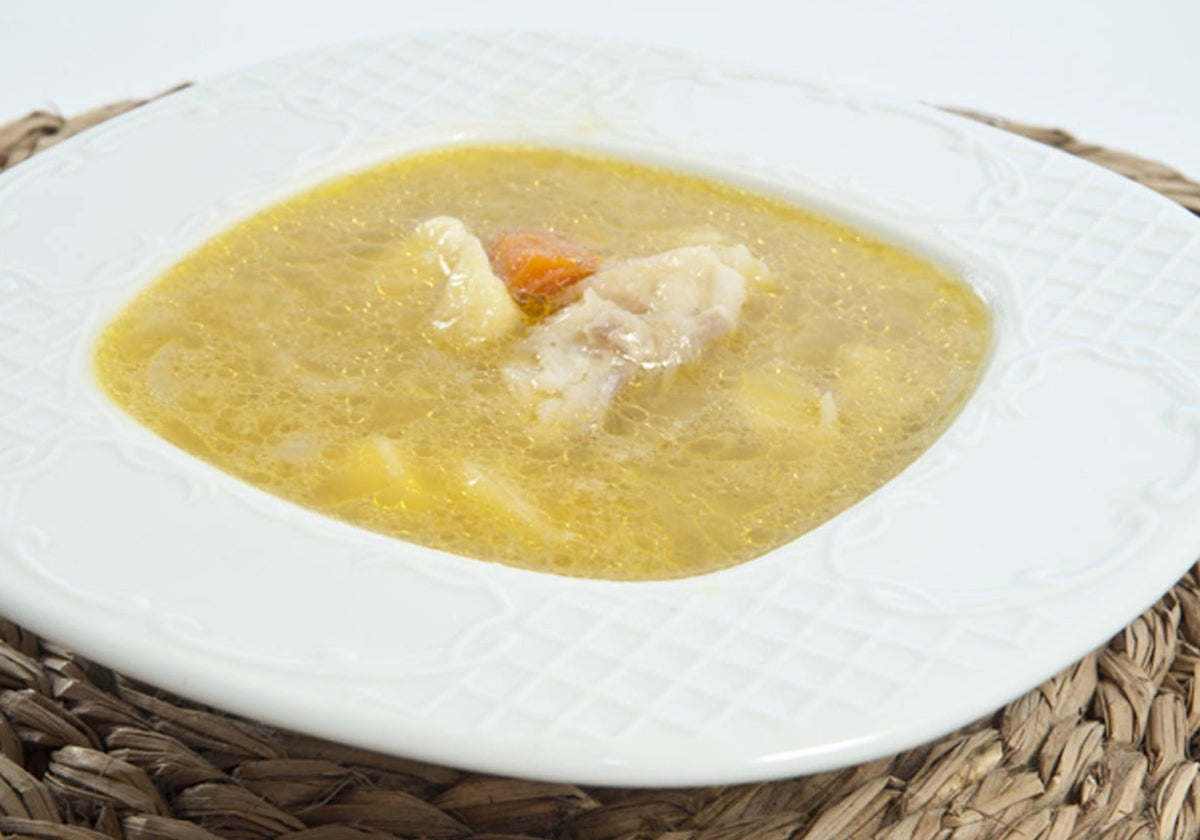 Sopa de bacalao.