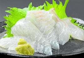 Shashimi de pescado blanco.