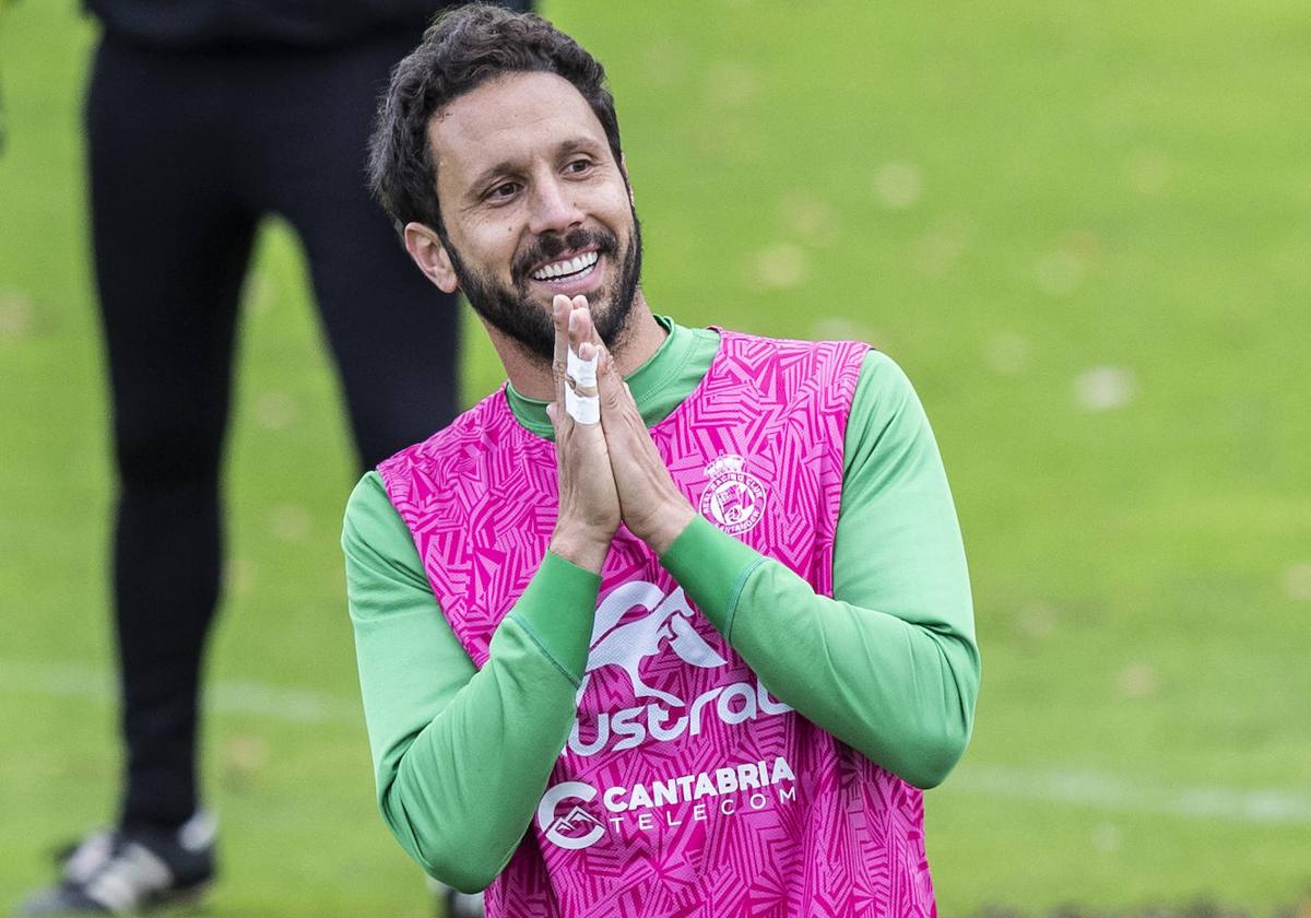 Germán, en el encuentro de esta pasada temporada en los Campos de Sport ante el Racing de Ferrol.