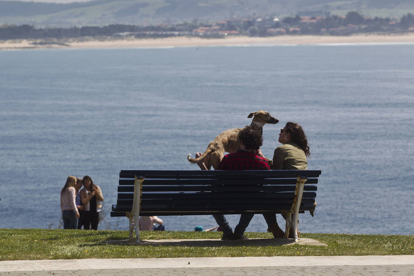 Este banco es un clásico en Santander desde donde disfrutar de la bahía y la Isla de Mouro. El Cantábrico deja auténticas fotos de postal en los días de oleaje.