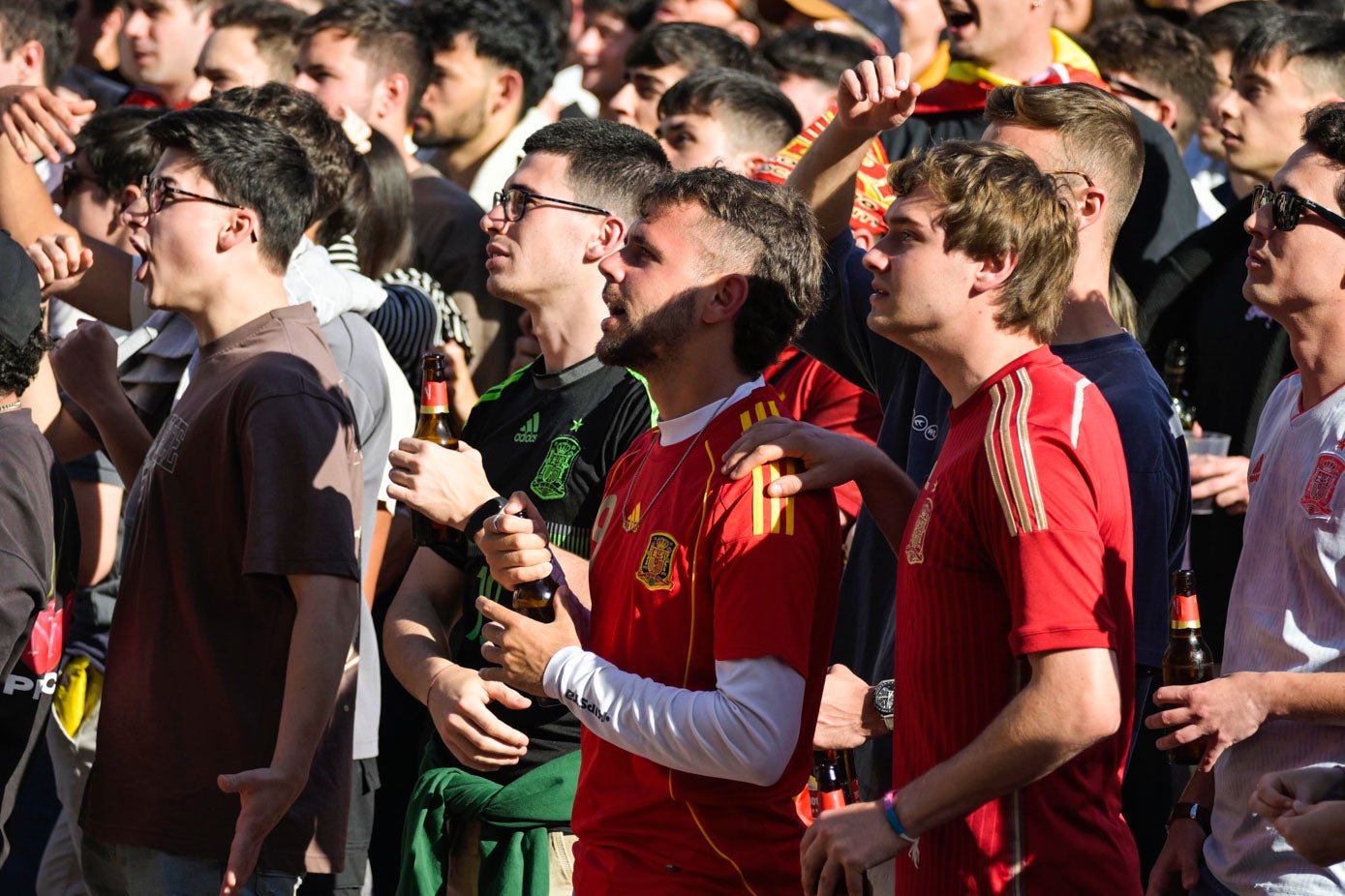 El partido de España se siguió en pantalla gigante.