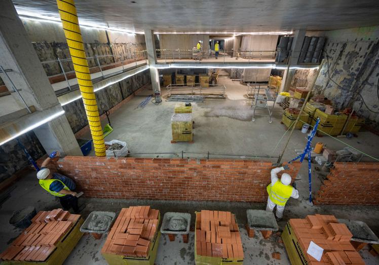 Imagen del sótano que albergará un espacio multiusos y auditorio.