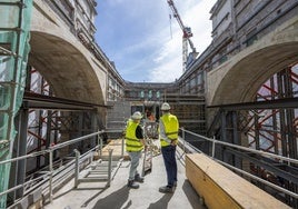 Imagen reciente del estado de las obras en el Paseo Pereda, en lo que será Faro Santander.