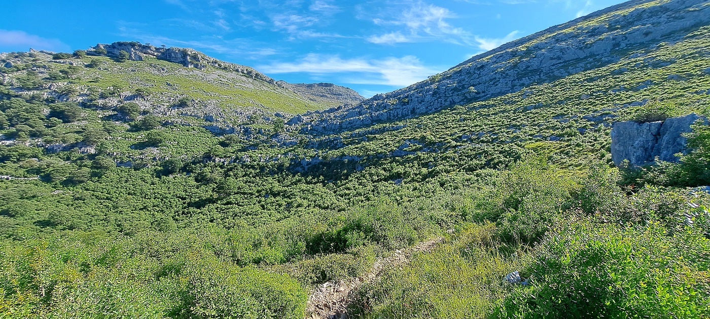 Las vistas de las moles de roca, una vez que la vegetación ya mengua en altura, son espectaculares.