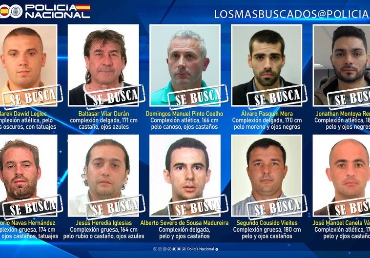 Dos pederastas, tres narcos y un sicario, entre los fugitivos más buscados de España