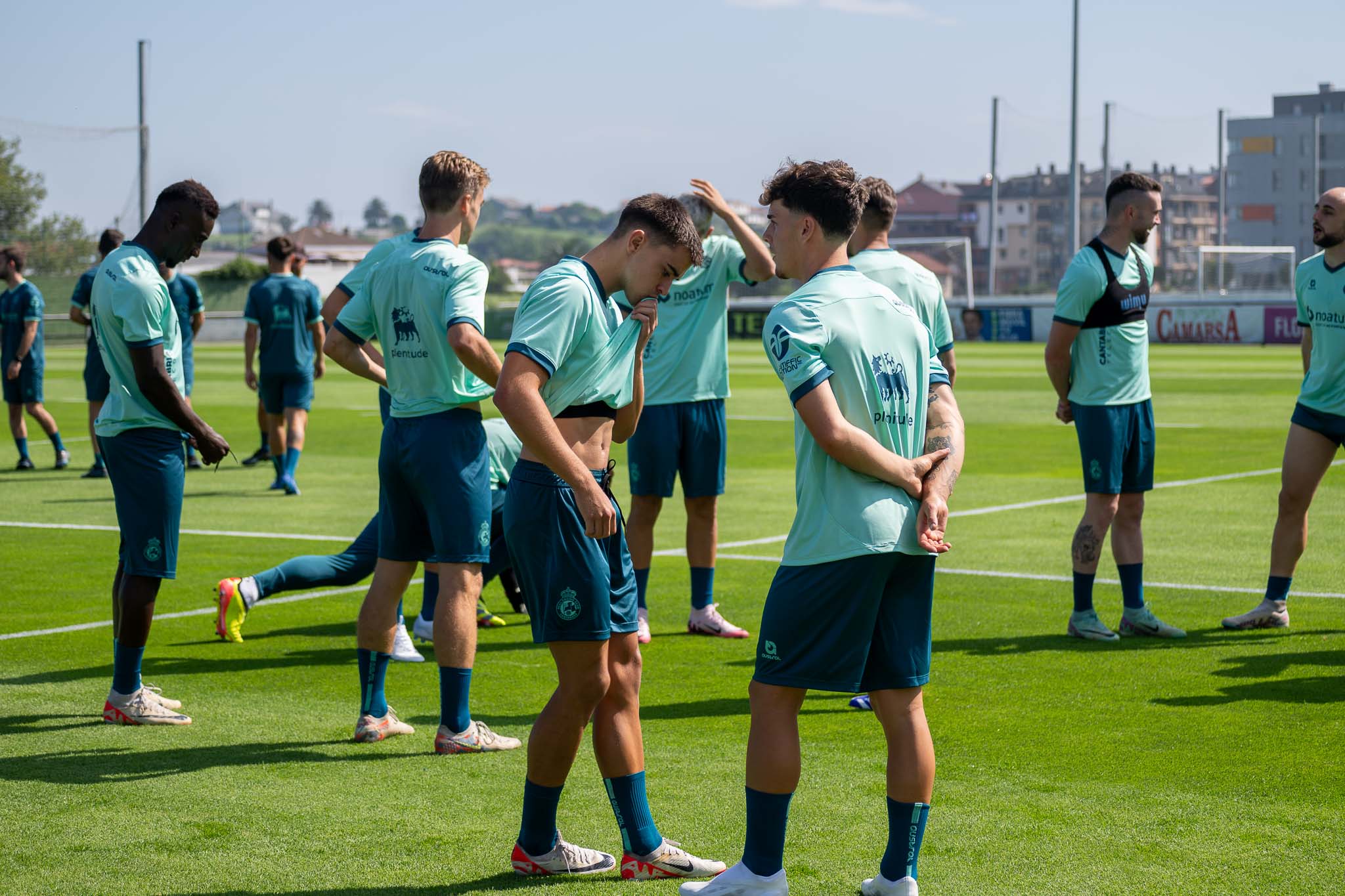 Los verdiblancos, en un momento del entrenamiento.