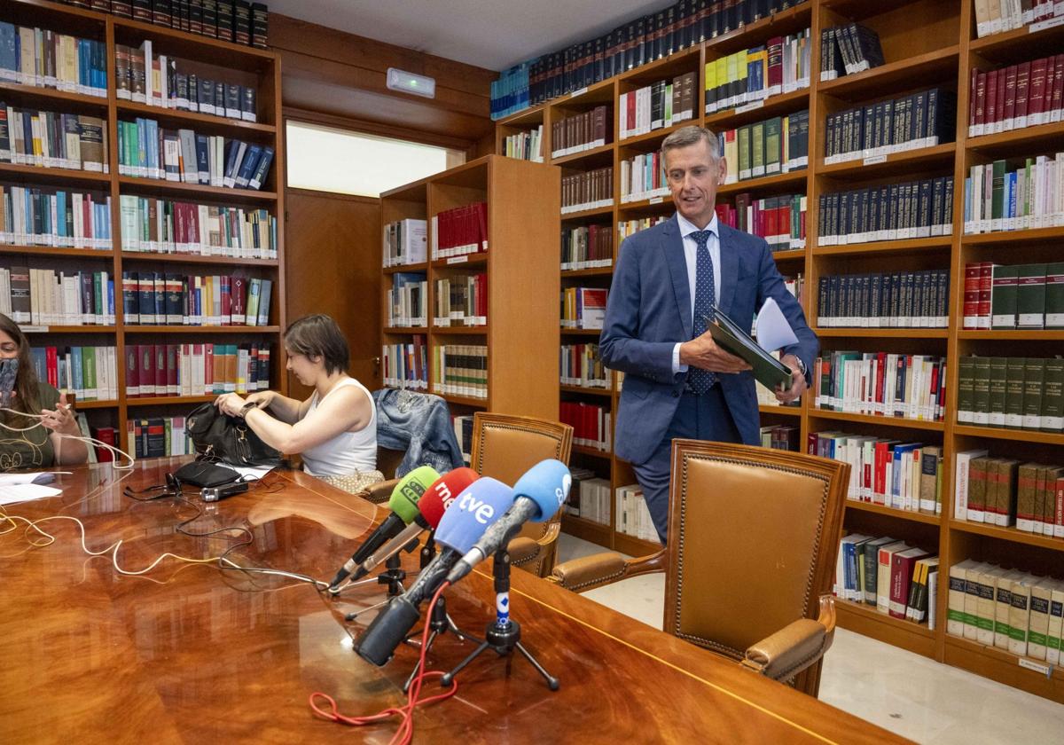 El presidente del TSJC, José Luis López del Moral, durante la presentación de la Memoria Judicial 2023.