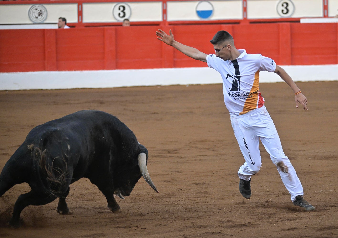 Juan Cruz Pereda, de Rasines, finalizó este sábado primero en el Concurso de Recortes que cerró la semana taurina en Santander.