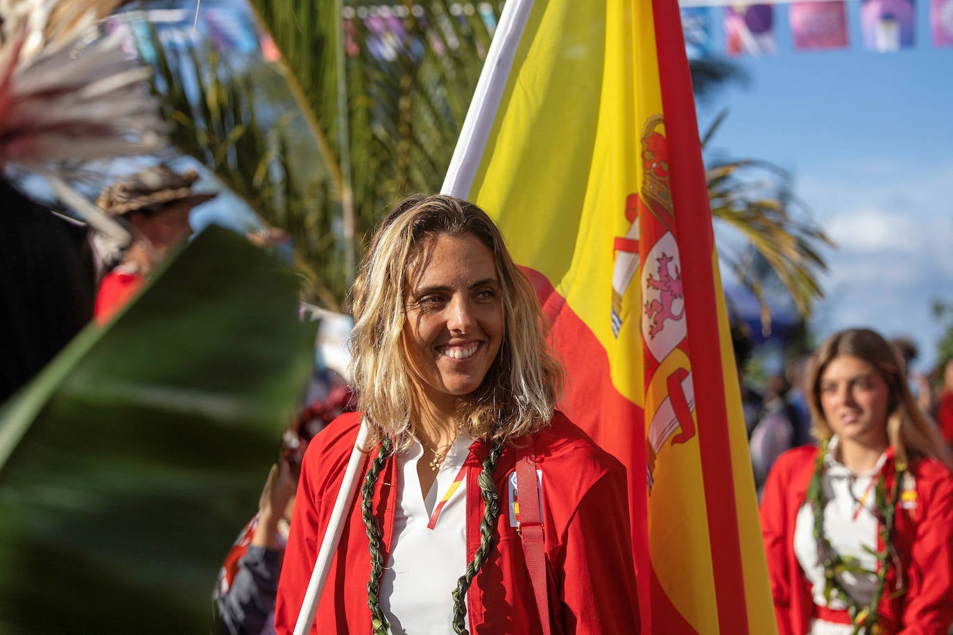 Nadia Erostarbe en la ceremonia de inauguración de los JJ OO en la Polinesia francesa.