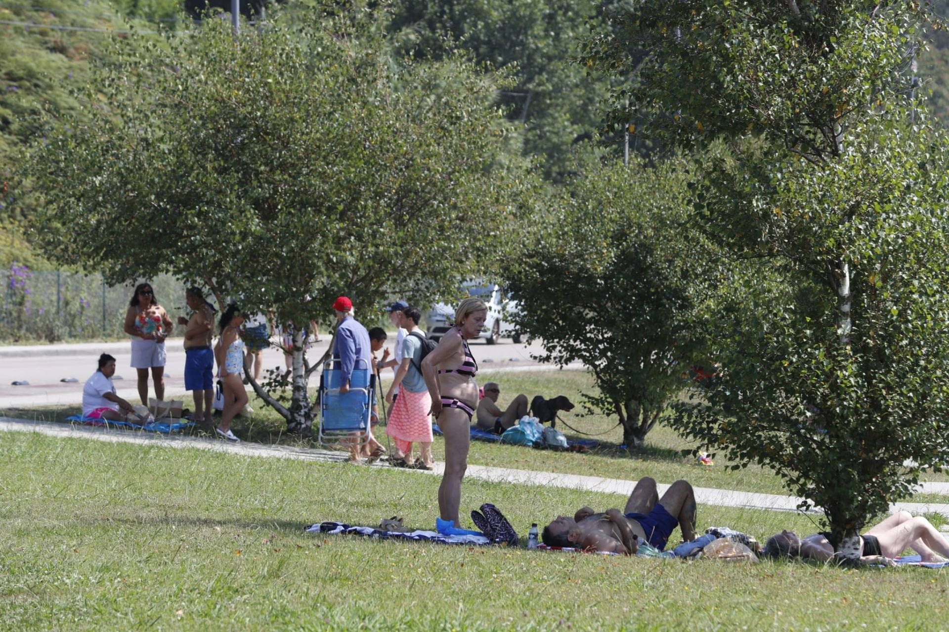 Los lugares a la sombra, los más demandados en esta jornada de calor asfixiante en Cantabria, con varios avisos rojos por altas temperaturas. 