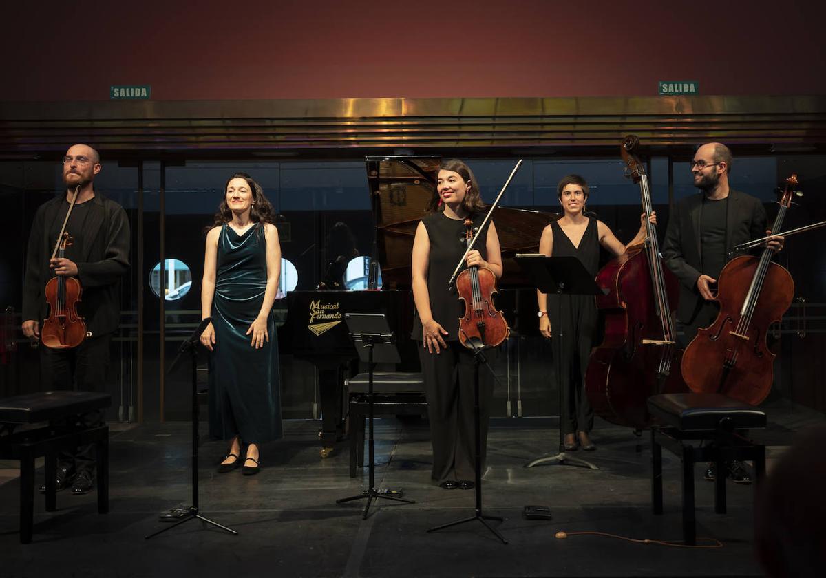 El ensemble Cosmos Quartet en el Hall de Reina Victoria.