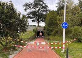 Así es como el Ayuntamiento cerró el túnel en el mes de abril.